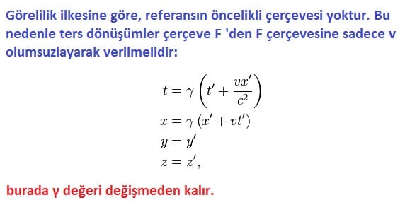 lorentz dönüşümü nedir