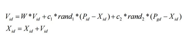 parçacık sürü optimizasyonu formülü