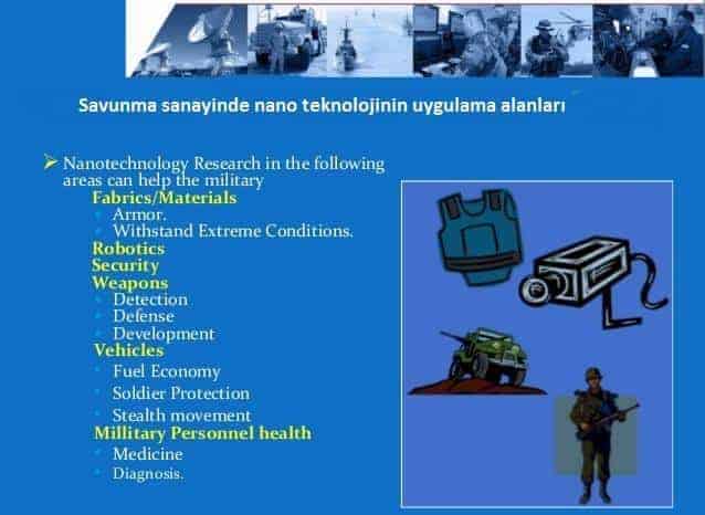 savunma sanayinde nano teknolojinin uygulama alanları