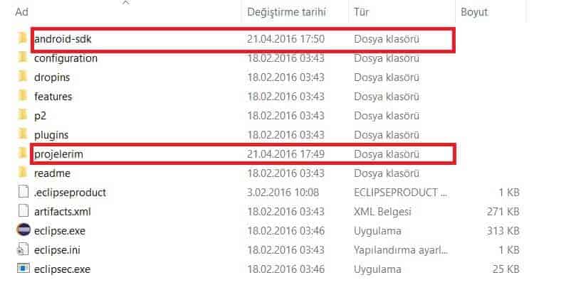 eclipse ide'de projelerin barınacağı klasörü belirleme