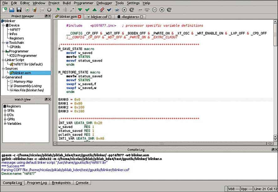 piklab source code editor