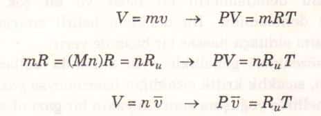 mükemmel gaz hal denklemi