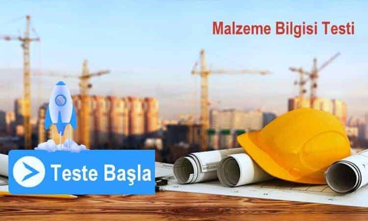 İnşaat Mühendisleri İçin Malzeme Bilgisi Testi İnşaat Mühendisleri İçin Malzeme Bilgisi Testi